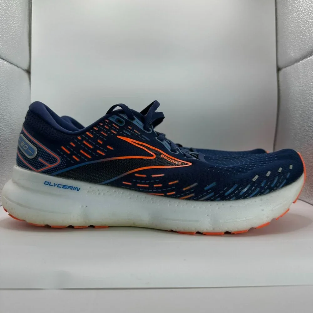 Brooks Glycerin 20 Shoes Mens Size 11.5 Blue Orange Cushionng Running